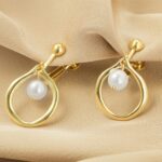 Pendientes Barrocos Perla Clip De Oreja Mujer Sin Piercing De Oreja, E2109-14 Small Pearl - Imagen 4