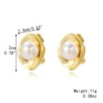 Pendientes Barrocos Perla Clip De Oreja Mujer Sin Piercing De Oreja, E2208-7 Drag Colorful Pearls - Imagen 2