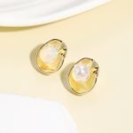 Pendientes Barrocos Perla Clip De Oreja Mujer Sin Piercing De Oreja, E2208-7 Drag Colorful Pearls - Imagen 3