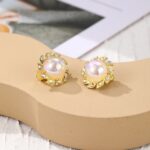Pendientes Barrocos Perla Clip De Oreja Mujer Sin Piercing De Oreja, E2209-12 Colorful Pearl - Imagen 3