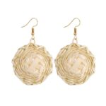 Pendientes tejidos a mano de vid de bambú Pendientes estilo Bosomia, E2002-11 Hat