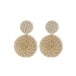 Pendientes tejidos a mano de vid de bambú Pendientes estilo Bosomia, E2002-15 Double Cake
