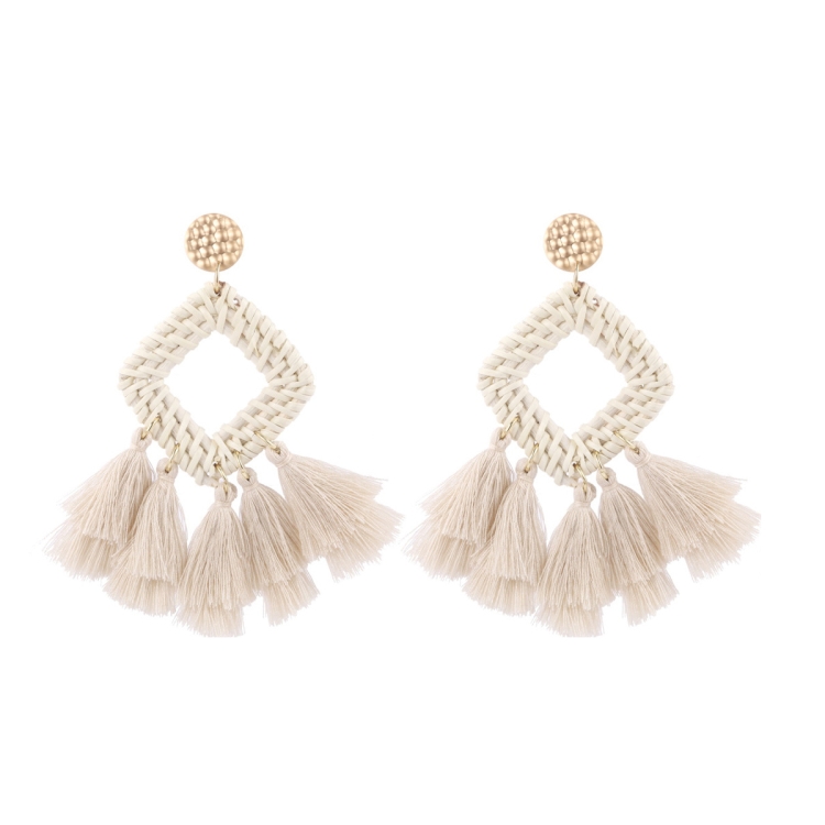 TBD0603375517.jpg Pendientes tejidos a mano de vid de bambú Pendientes estilo Bosomia, E2205-3 Tassel Prismatic - Imagen 1