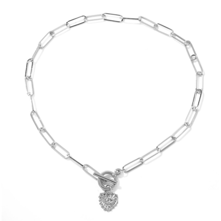 TBD0603375617.jpg Collar en capas con colgante de ojos de ángel, modelo:, N2106-20 Silver Love Eyes - Imagen 1