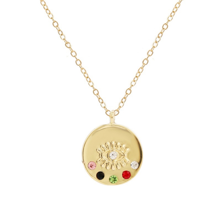TBD0603375619.jpg Collar en capas con colgante de ojos de ángel, modelo:, N2107-21 Colorful Diamond - Imagen 1
