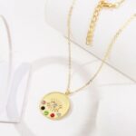 Collar en capas con colgante de ojos de ángel, modelo:, N2107-21 Colorful Diamond - Imagen 3