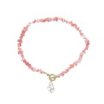 Collar Boho Colorido con Piedras Naturales Rotas, Modelo:, N2206-8 Pink Stone