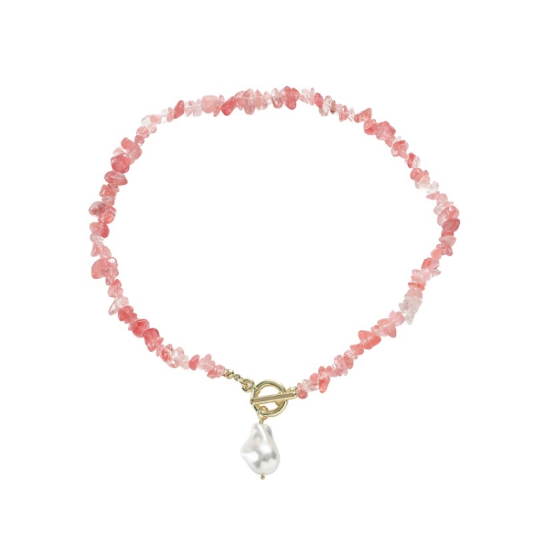 TBD0603375702.jpg Collar Boho Colorido con Piedras Naturales Rotas, Modelo:, N2206-8 Pink Stone - Imagen 1