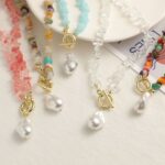 Collar Boho Colorido con Piedras Naturales Rotas, Modelo:, N2206-8 Pink Stone - Imagen 4