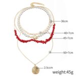Collar Boho Colorido con Piedras Naturales Rotas, Modelo:, N2105-19 Red Stone - Imagen 2