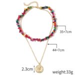 Collar Boho Colorido con Piedras Naturales Rotas, Modelo:, N2107-3 Color Stone Double Layer - Imagen 2