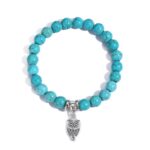 Pulsera de cuentas de mujer turquesa estilo étnico encanto joyería, S2208-2 Owl