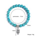 Pulsera de cuentas de mujer turquesa estilo étnico encanto joyería, S2208-2 Owl - Imagen 3