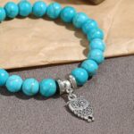 Pulsera de cuentas de mujer turquesa estilo étnico encanto joyería, S2208-2 Owl - Imagen 4
