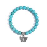 Pulsera de cuentas de mujer turquesa estilo étnico encanto joyería, S2208-3 Butterfly