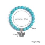 Pulsera de cuentas de mujer turquesa estilo étnico encanto joyería, S2208-3 Butterfly - Imagen 3