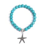 Pulsera de cuentas de mujer turquesa estilo étnico encanto joyería, S2208-4 Sea Star