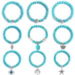 Pulsera de cuentas de mujer turquesa estilo étnico encanto joyería, S2208-4 Sea Star - Imagen 2