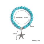 Pulsera de cuentas de mujer turquesa estilo étnico encanto joyería, S2208-4 Sea Star - Imagen 3