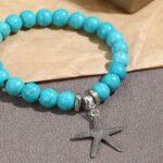 Pulsera de cuentas de mujer turquesa estilo étnico encanto joyería, S2208-4 Sea Star - Imagen 4