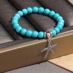 Pulsera de cuentas de mujer turquesa estilo étnico encanto joyería, S2208-4 Sea Star - Imagen 5