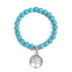 Pulsera de cuentas de mujer turquesa estilo étnico encanto joyería, S2208-5 Life Tree