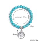 Pulsera de cuentas de mujer turquesa estilo étnico encanto joyería, S2208-5 Life Tree - Imagen 3