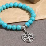 Pulsera de cuentas de mujer turquesa estilo étnico encanto joyería, S2208-5 Life Tree - Imagen 4