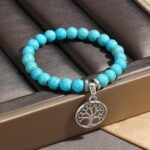 Pulsera de cuentas de mujer turquesa estilo étnico encanto joyería, S2208-5 Life Tree - Imagen 5