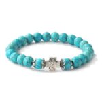 Pulsera de cuentas de mujer turquesa estilo étnico encanto joyería, S2203-12 Cross