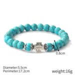 Pulsera de cuentas de mujer turquesa estilo étnico encanto joyería, S2203-12 Cross - Imagen 3
