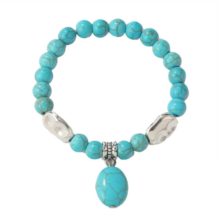 TBD0603375807.jpg Pulsera de cuentas de mujer turquesa estilo étnico encanto joyería, S2203-13 Turquoise Pendant - Imagen 1