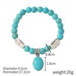 Pulsera de cuentas de mujer turquesa estilo étnico encanto joyería, S2203-13 Turquoise Pendant - Imagen 3