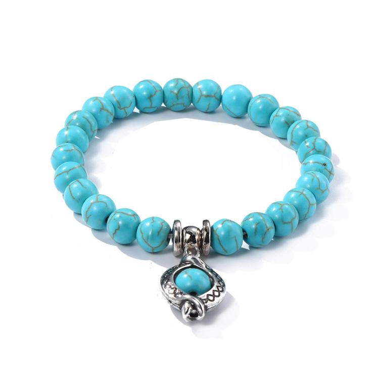 TBD0603375808.jpg Pulsera de cuentas de mujer turquesa estilo étnico encanto joyería, S2212-1 Eyes - Imagen 1