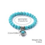 Pulsera de cuentas de mujer turquesa estilo étnico encanto joyería, S2212-1 Eyes - Imagen 3