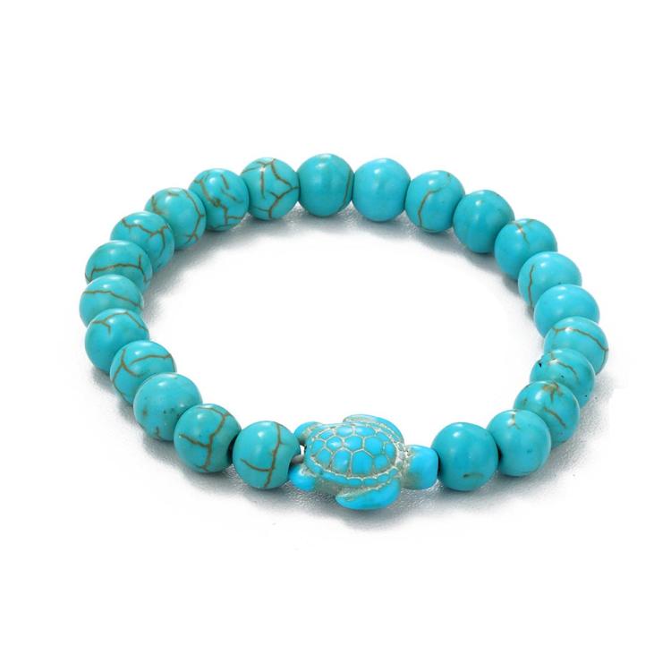 TBD0603375810.jpg Pulsera de cuentas de mujer turquesa estilo étnico encanto joyería, S2303-2 Turtles - Imagen 1