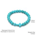 Pulsera de cuentas de mujer turquesa estilo étnico encanto joyería, S2303-3 Cross - Imagen 3