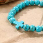 Pulsera de cuentas de mujer turquesa estilo étnico encanto joyería, S2303-3 Cross - Imagen 4