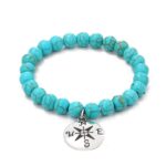 Pulsera de cuentas de mujer turquesa estilo étnico encanto joyería, S2303-4 Compass
