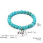 Pulsera de cuentas de mujer turquesa estilo étnico encanto joyería, S2303-4 Compass - Imagen 3