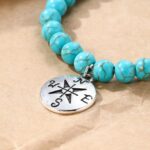 Pulsera de cuentas de mujer turquesa estilo étnico encanto joyería, S2303-4 Compass - Imagen 4