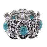 Pulsera de cuentas de mujer turquesa estilo étnico encanto joyería, S2203-11