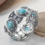 Pulsera de cuentas de mujer turquesa estilo étnico encanto joyería, S2203-11 - Imagen 4