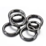Llavero de correa de bolsa abierta de Metal con anillo de resorte de aleación de Zinc de 20 piezas, 5 Points Black - Imagen 2