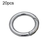 Llavero de correa de bolsa abierta de Metal con anillo de resorte de aleación de Zinc de 20 piezas, 6 Points Silver