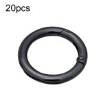 Llavero de correa de bolsa abierta de Metal con anillo de resorte de aleación de Zinc de 20 piezas, 1 inch Black
