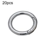 Llavero de correa de bolsa abierta de Metal con anillo de resorte de aleación de Zinc de 20 piezas, 1 inch Silver