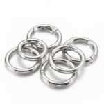 Llavero de correa de bolsa abierta de Metal con anillo de resorte de aleación de Zinc de 20 piezas, 1 inch Silver - Imagen 2