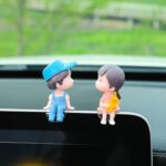 2 uds adorno de coche adorno encantador beso pareja muñeca, color:, Blue