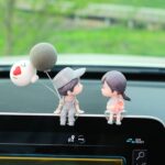 2 uds adorno de coche adorno encantador beso pareja muñeca, color:, Gray+Gray Balloon
